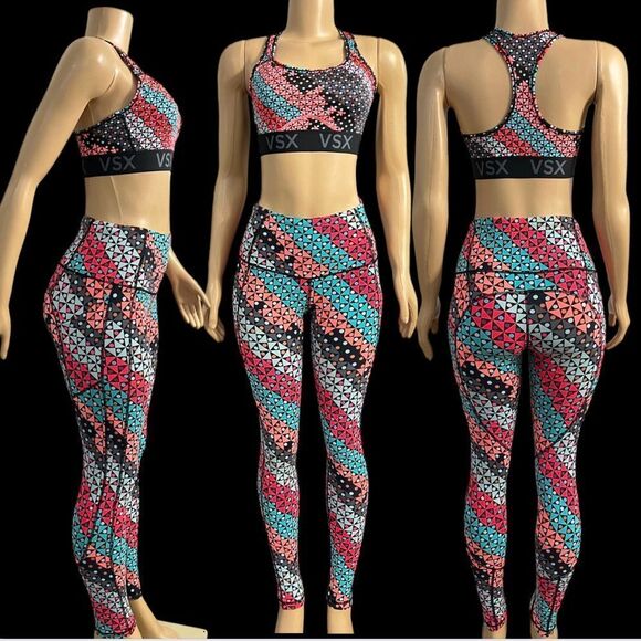 Victoria Secret Sports Set knockout Tight S & Matching Player Bra multicolor M - Picture 2 of 7